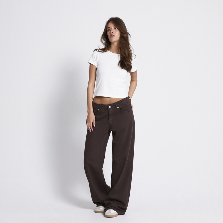 Mid waist wide jeans "Optiwide" Brown